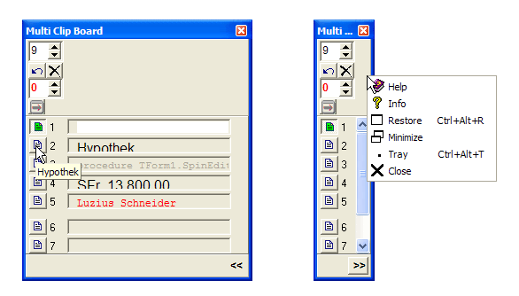 Screenshot of MultiClipBoard 3.2.0