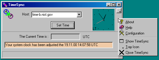 Screenshot of TimeSync