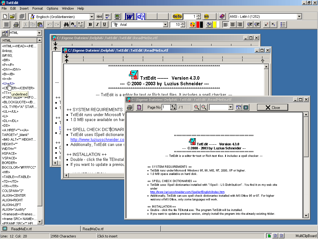 TxtEdit screenshot